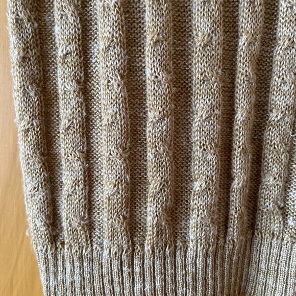 Cable Knit Tan T-Shirt size 2 - Picture 2 of 7
